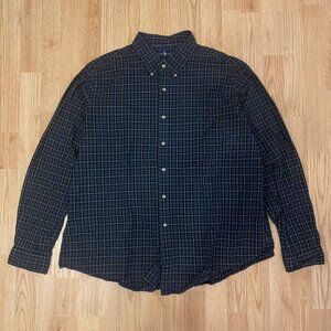 Ralph Lauren Custom Fit Button Down Shirt Men's XXL Green Blue Red White Plaid